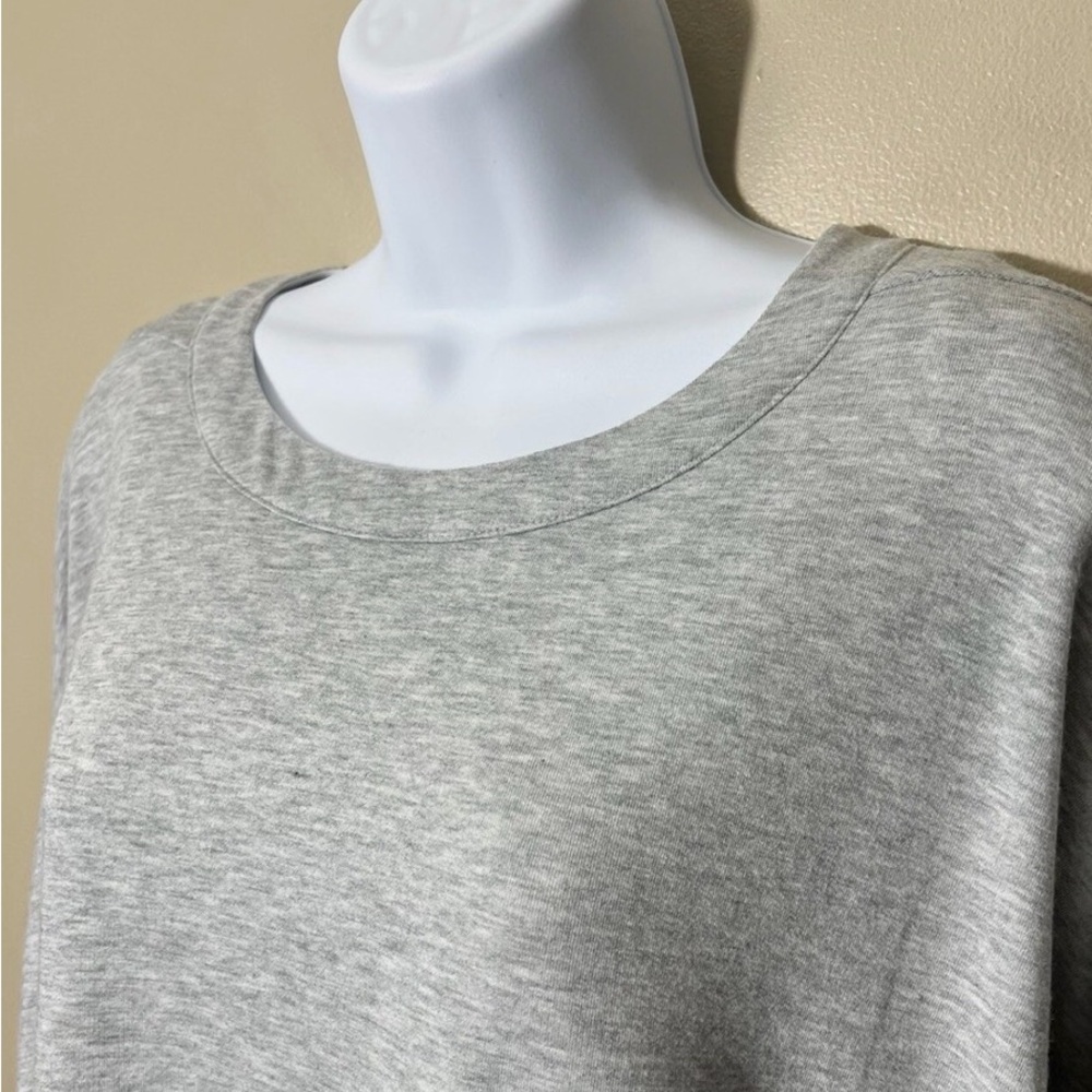 Vince Heather Gray Mixed Media Layered Shirttail Top Size M - Picture 6 of 10
